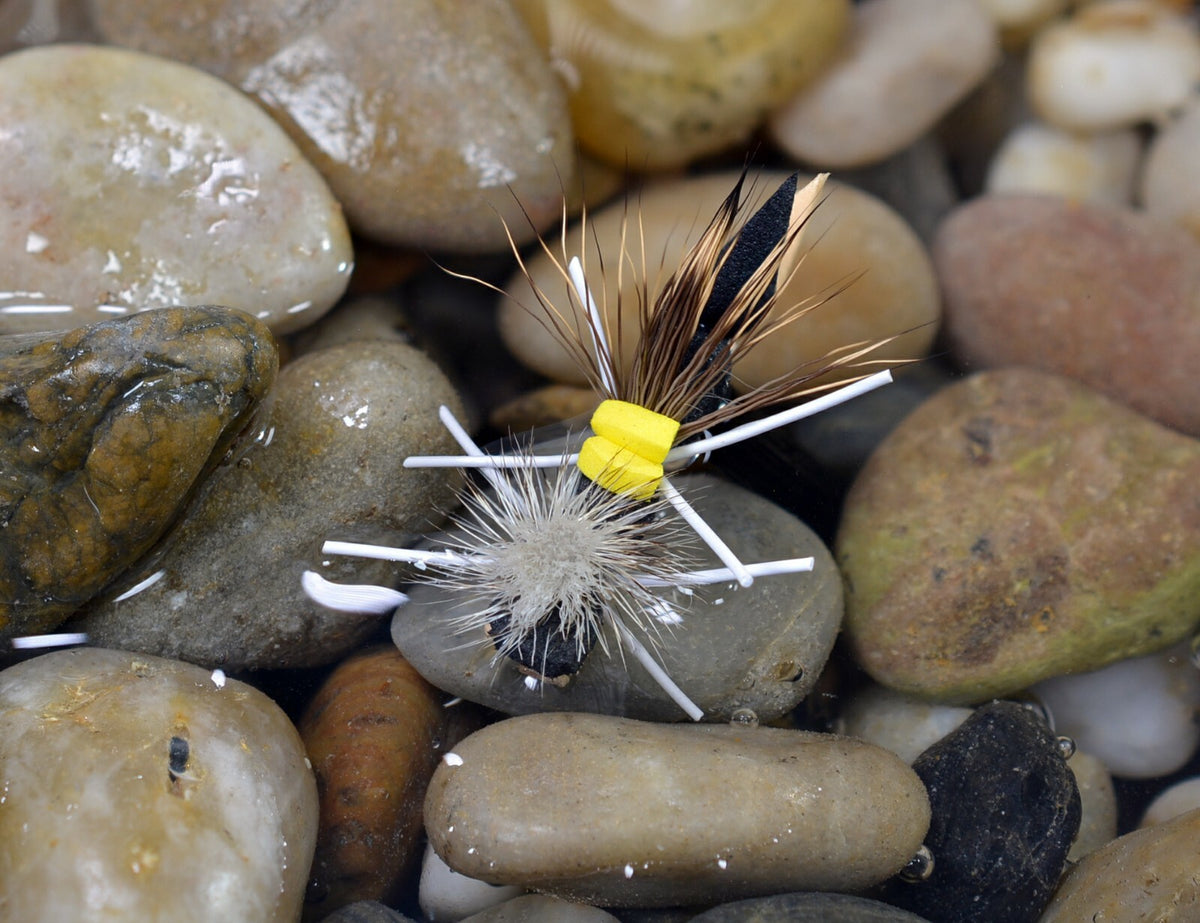 Dozen Foam Hopper Fishing Flies with Mustad Hooks for Trout & Summer Casting