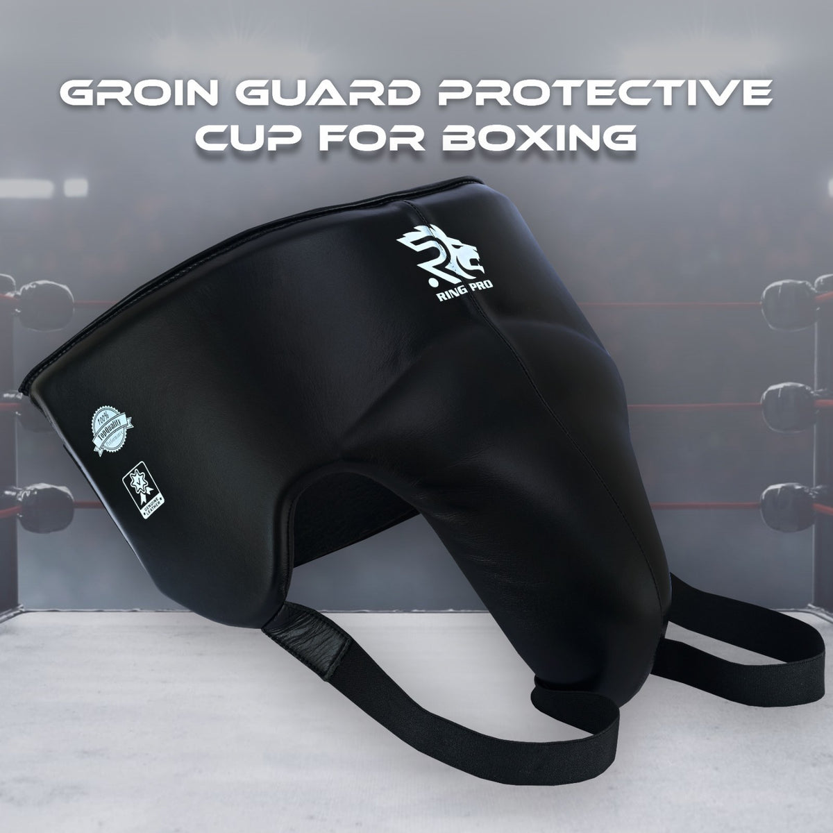 Leather Groin Guard with Built-In Cup for Boxing MMA Muay Thai Training - S-XL
