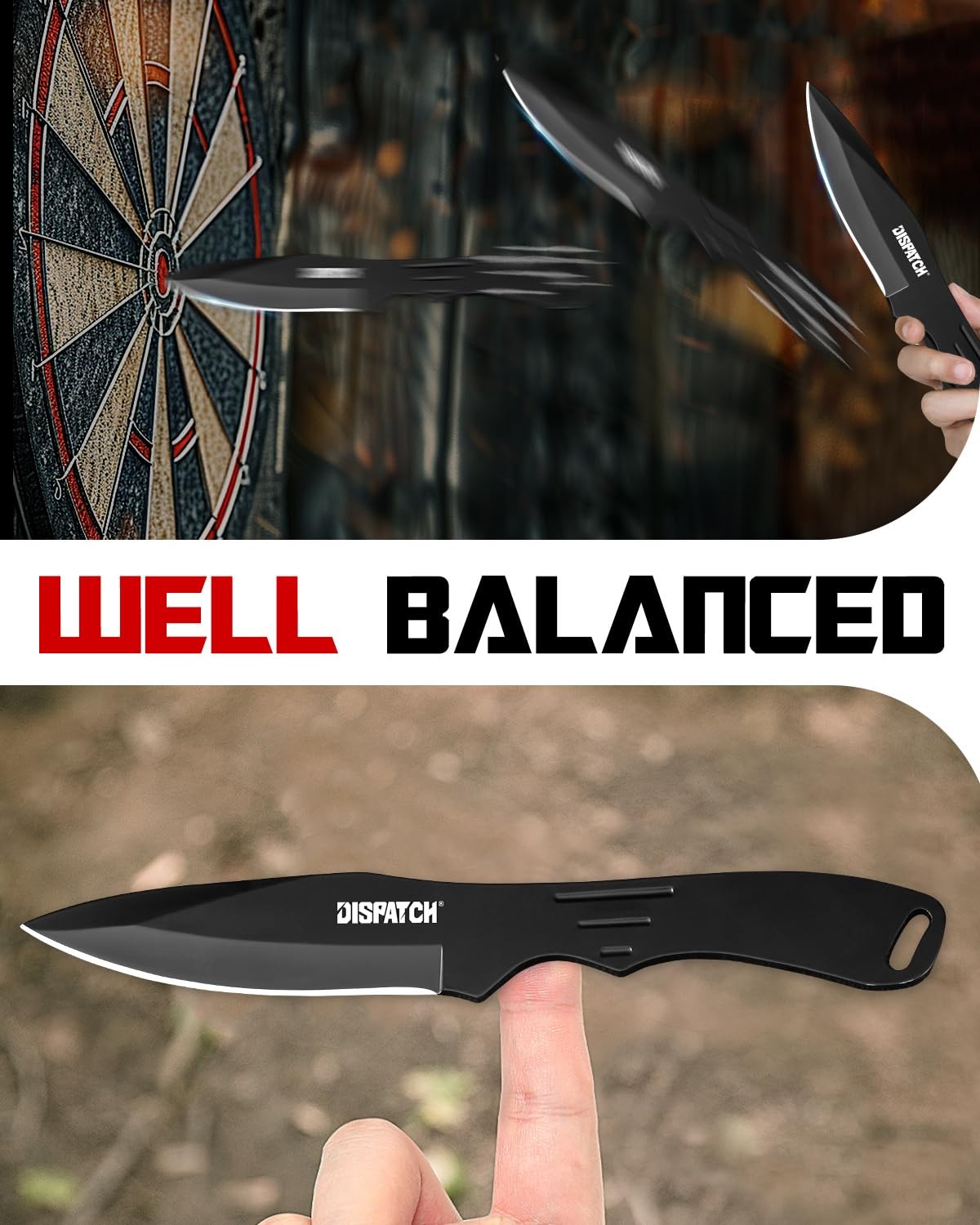 3-Piece Stainless Steel Kunai Throwing Knife Set with Nylon Sheath - Well Balanced for Target Practice