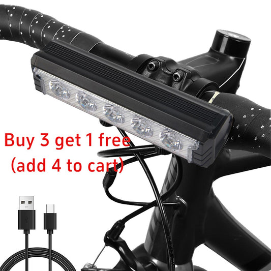 Rechargeable LED Bike Light Bar 4800mAh Waterproof Cycling Headlamp