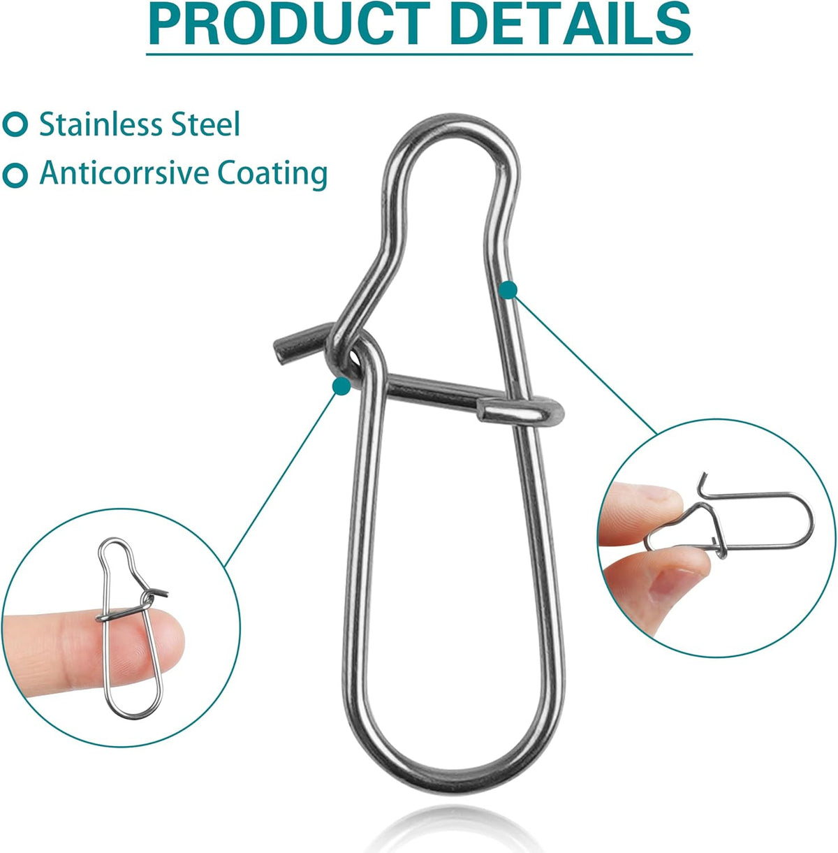 Heavy Duty Fishing Sinker Slides with Duo Lock Snaps - 25 Pcs Saltwater & Freshwater Rig Accessories