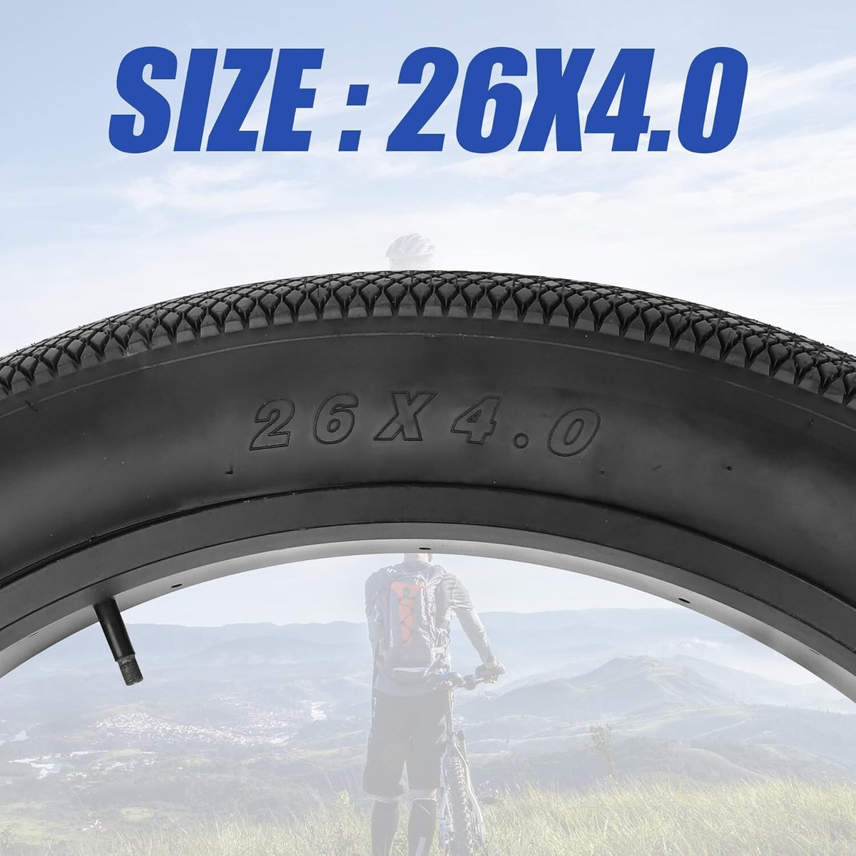 26x4.0 Fat Bike Tires - Heavy Duty E-Bike Replacement Set - Black
