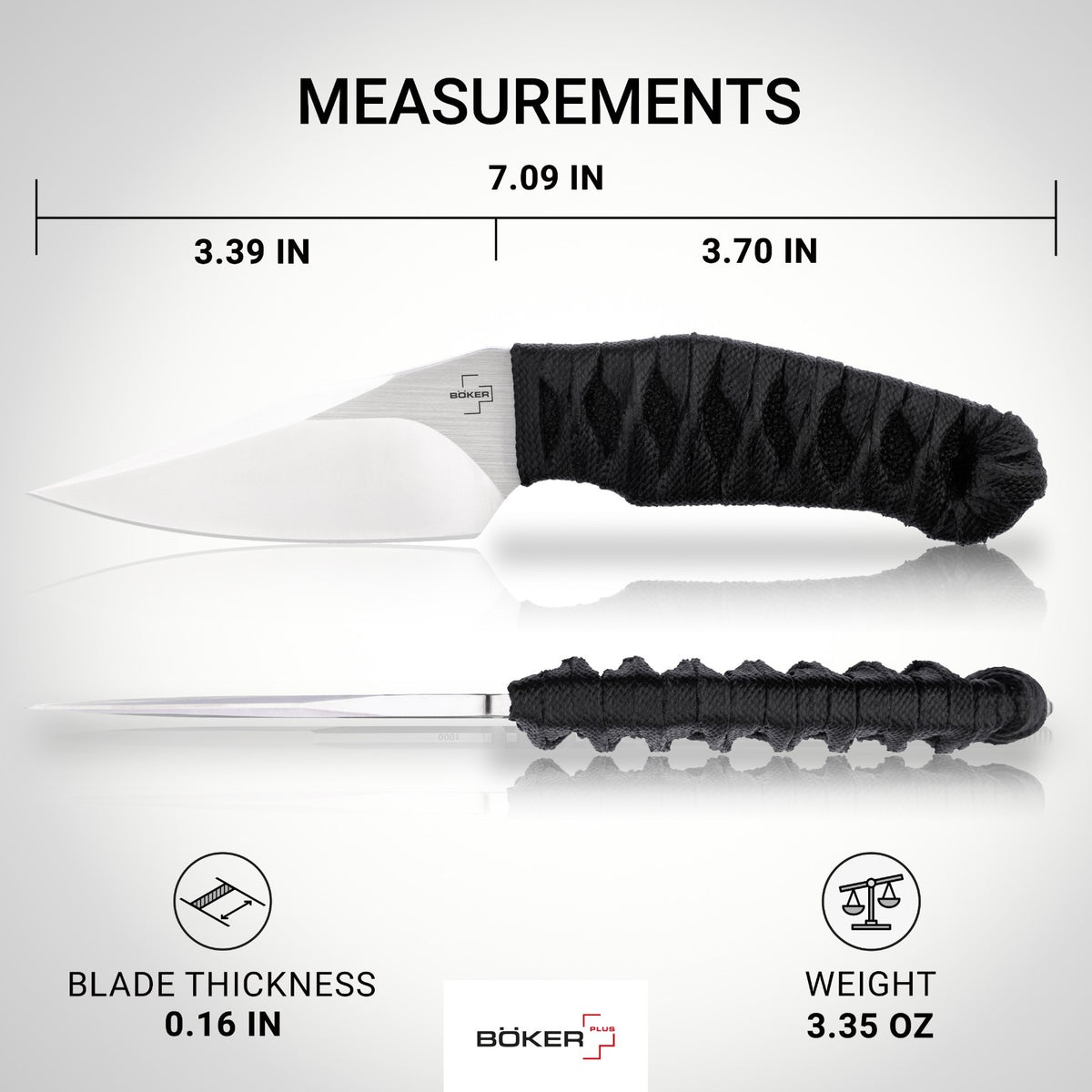 Fixed Blade Knife with Nitro-V Blade and Fish Skin Handle - Tactical Outdoor Use