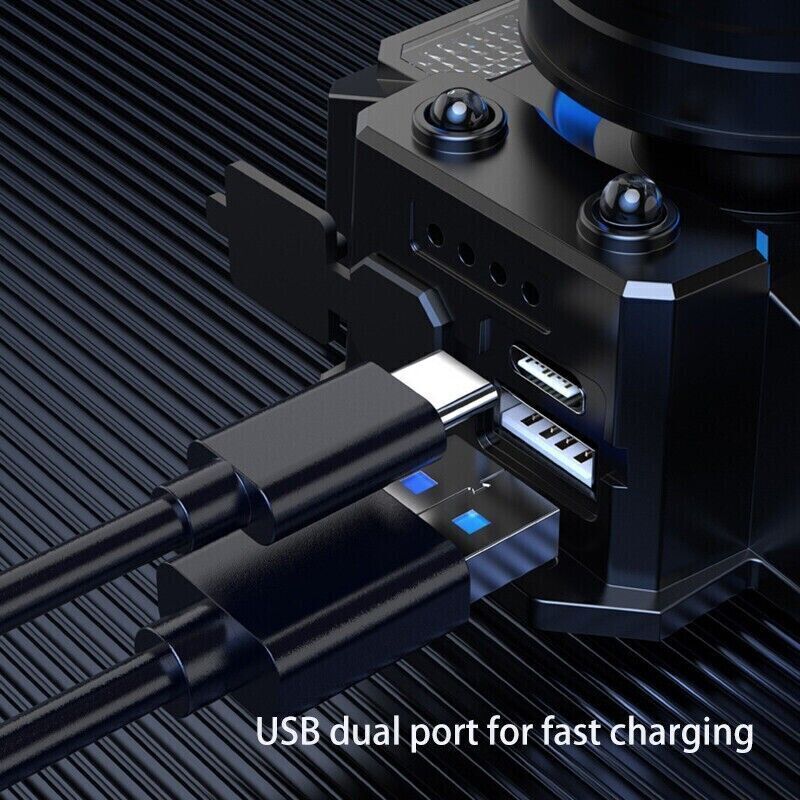 Rechargeable LED Headlamp with Zoom, USB-C Charging, 300m Range, Waterproof