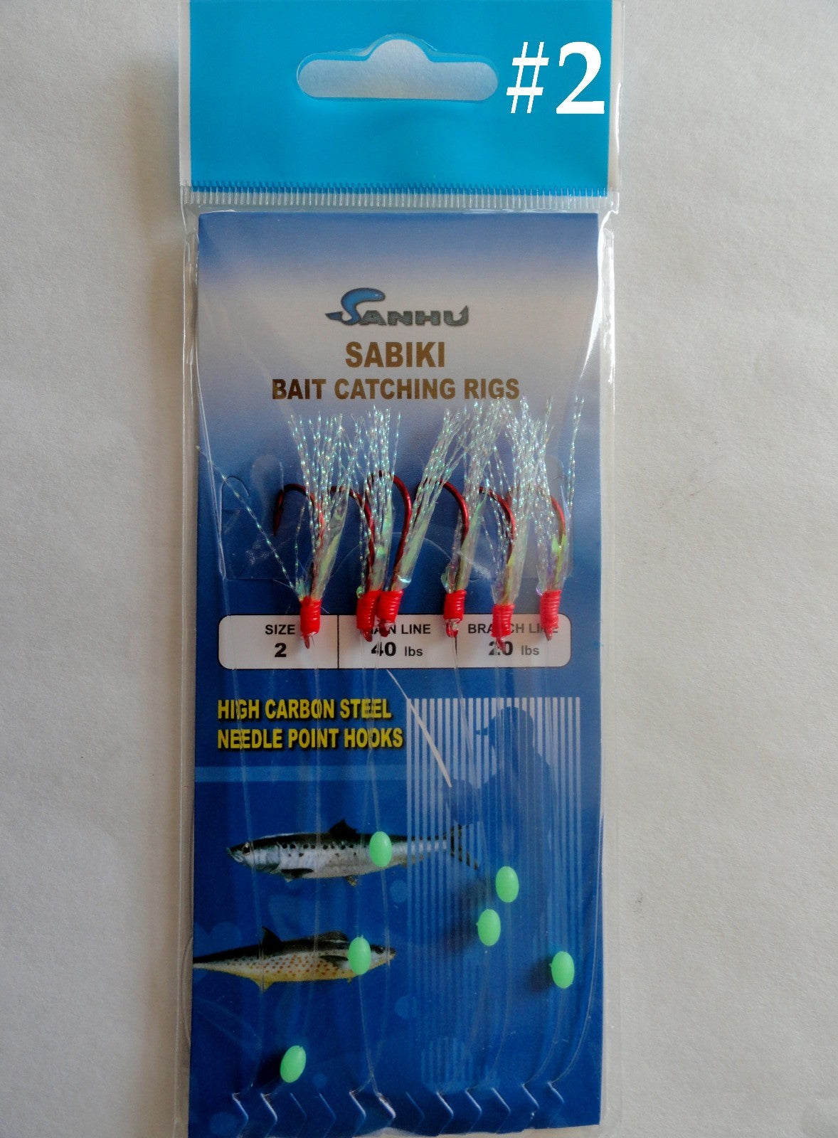 Saltwater Fishing Sabiki Rig with Red Hooks - Multiple Sizes & Pack Options