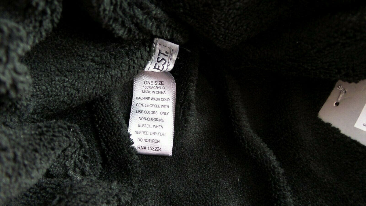 Rainforest Men's Heather Grey Black Ribbed Knit Beanie with Fleece Lining