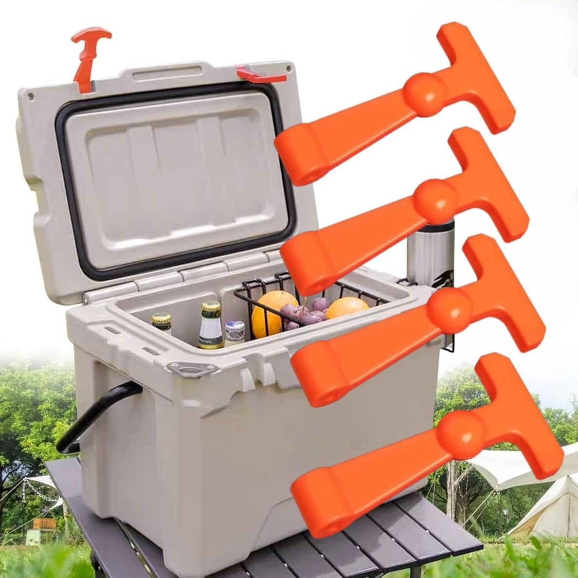 Heavy Duty Cooler Latches Replacement Orange for YETI & RTIC Coolers - 4 Pack