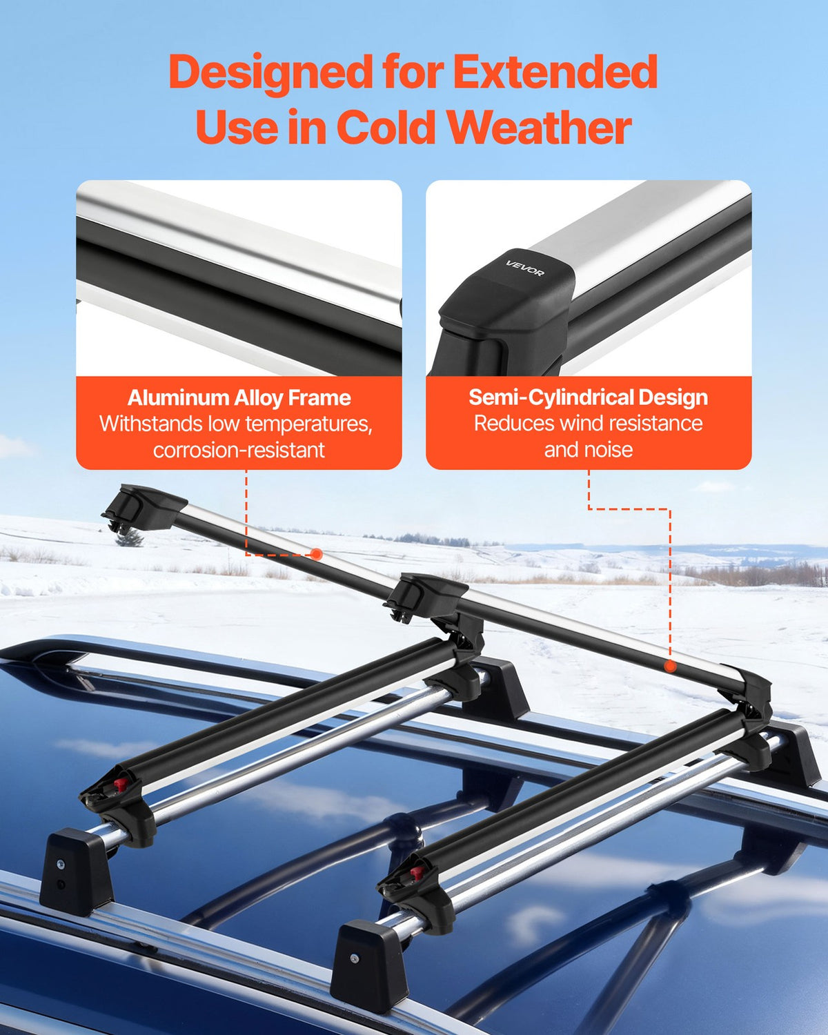 Universal Ski Snowboard Roof Rack Carrier Fits 6 Skis or 4 Snowboards