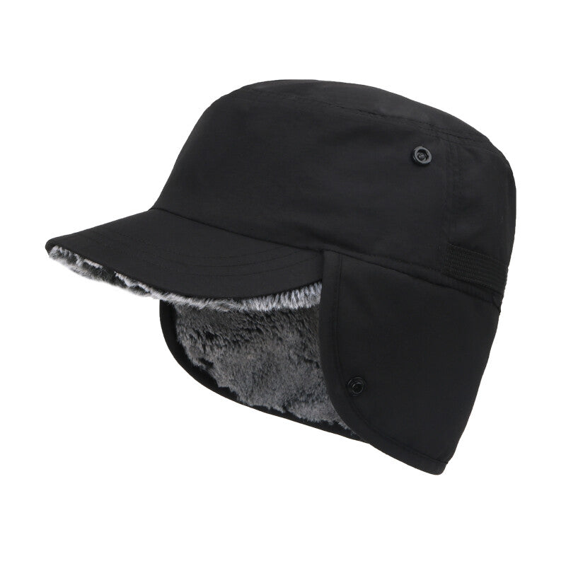Men's Winter Windproof Ski Hat with Earflaps & Brim - Water-Resistant, Warm