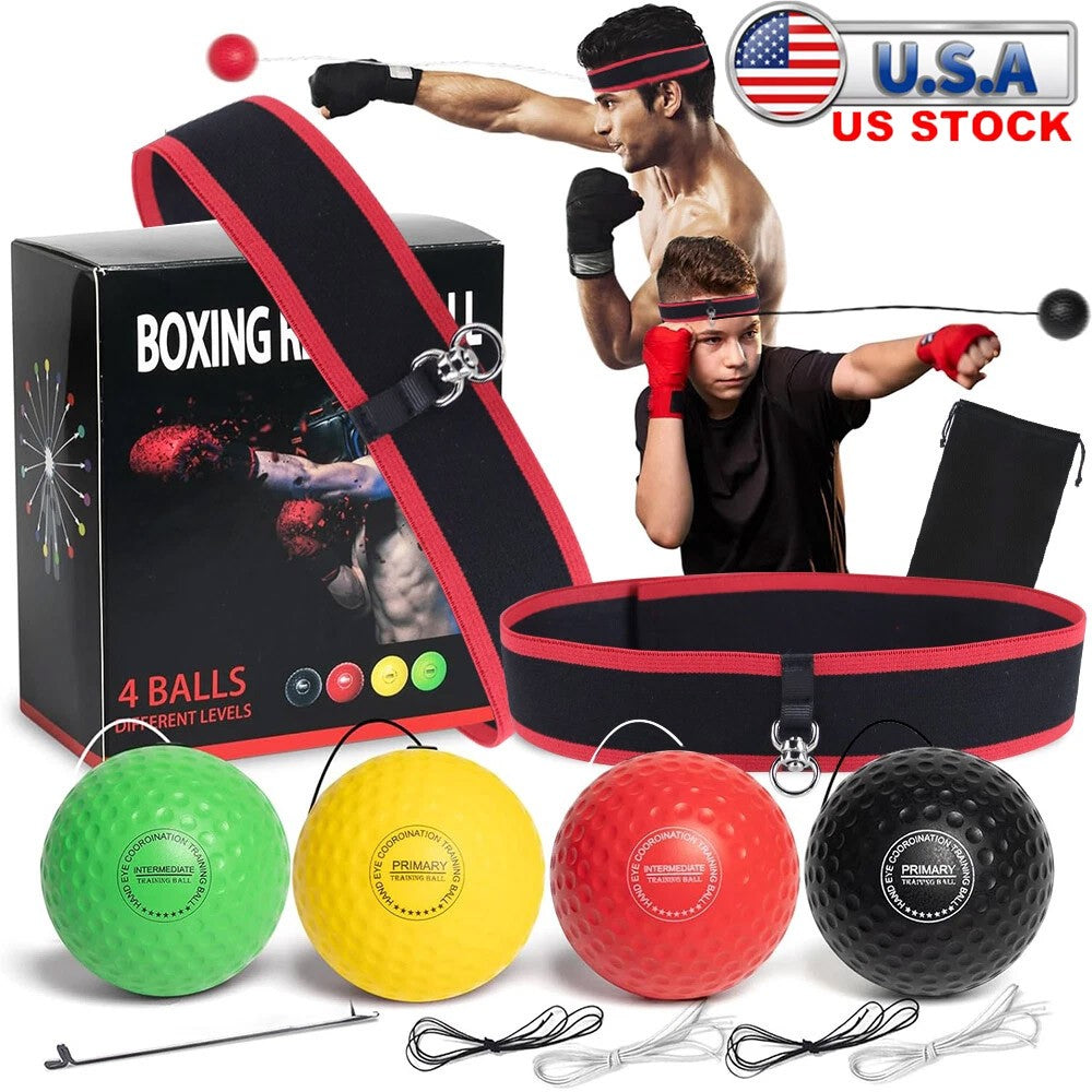 Reflex Speed Training Ball Set with Headband - Boxing Reaction Exercise Gear