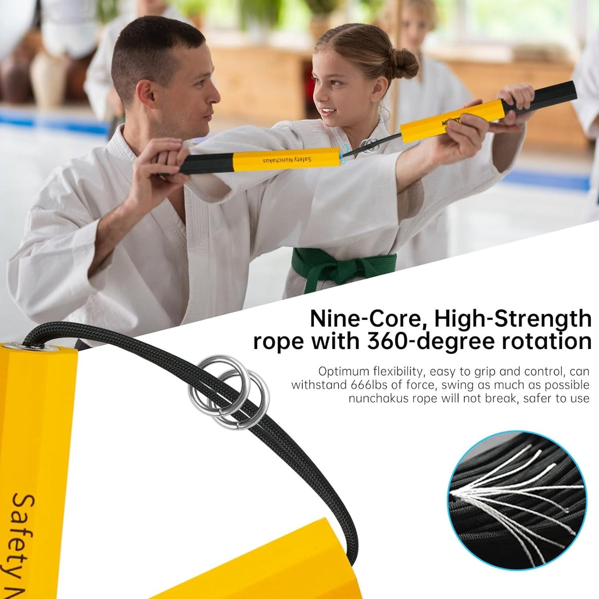 Martial Arts Practice Nunchakus - Lightweight Flexible Foam Training Toy