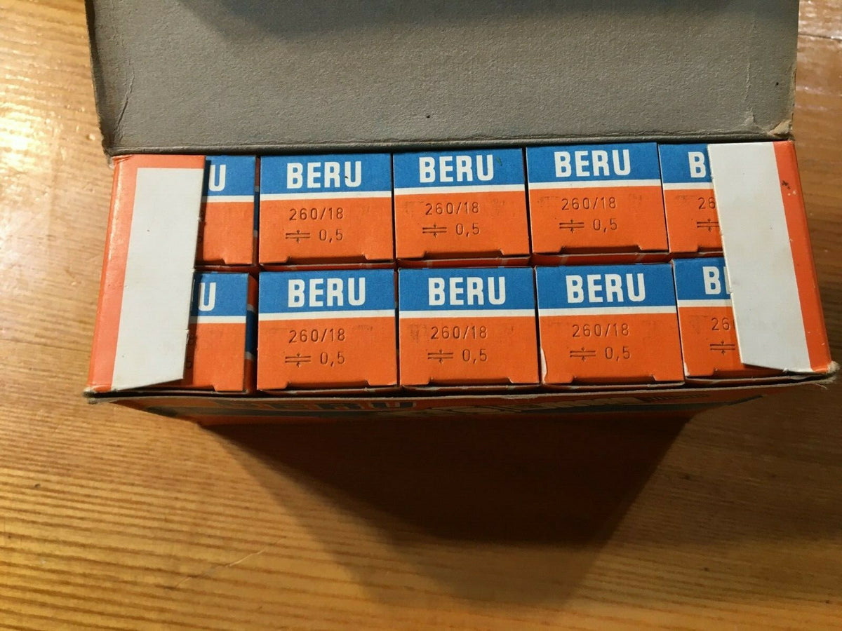 Vintage Spark Plugs Set of 10 NOS Beru 260/18 A8 K8 for German Engines