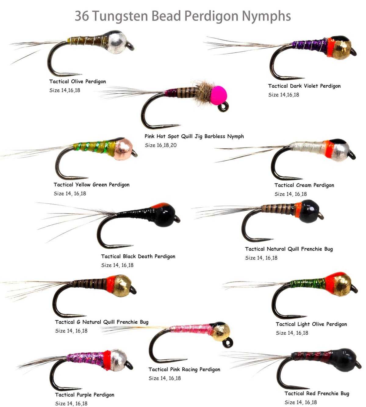 Fly Fishing Flies Assortment with Tungsten Beads for Trout & Grayling