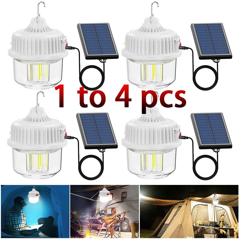 Solar Portable Rechargeable LED Camping Lantern with USB Charger - All Variants
