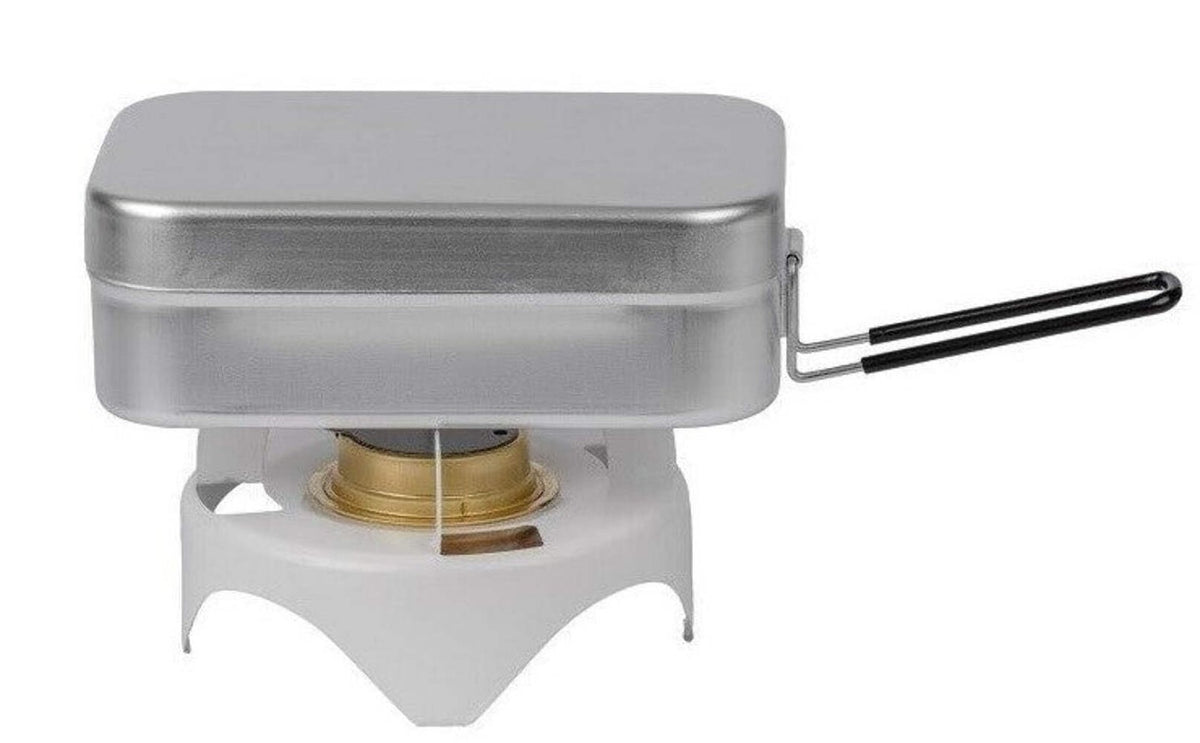 Swedish Aluminum Mess Tin with Folding Handle for Camping & Survival
