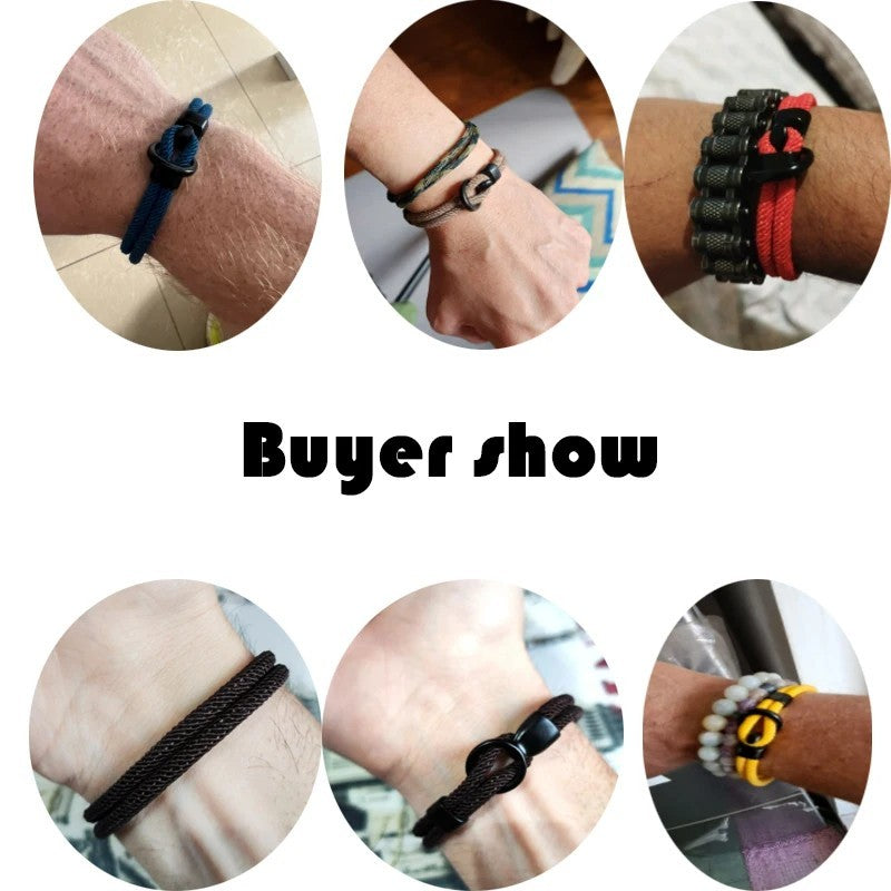 Men's Paracord Rope Bracelet Double Layer Outdoor Camping Survival Gift