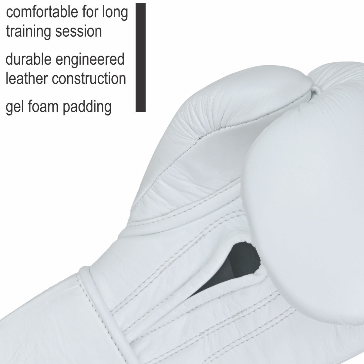 10oz Boxing Gloves Pair - White Leather Sparring & Training Gear