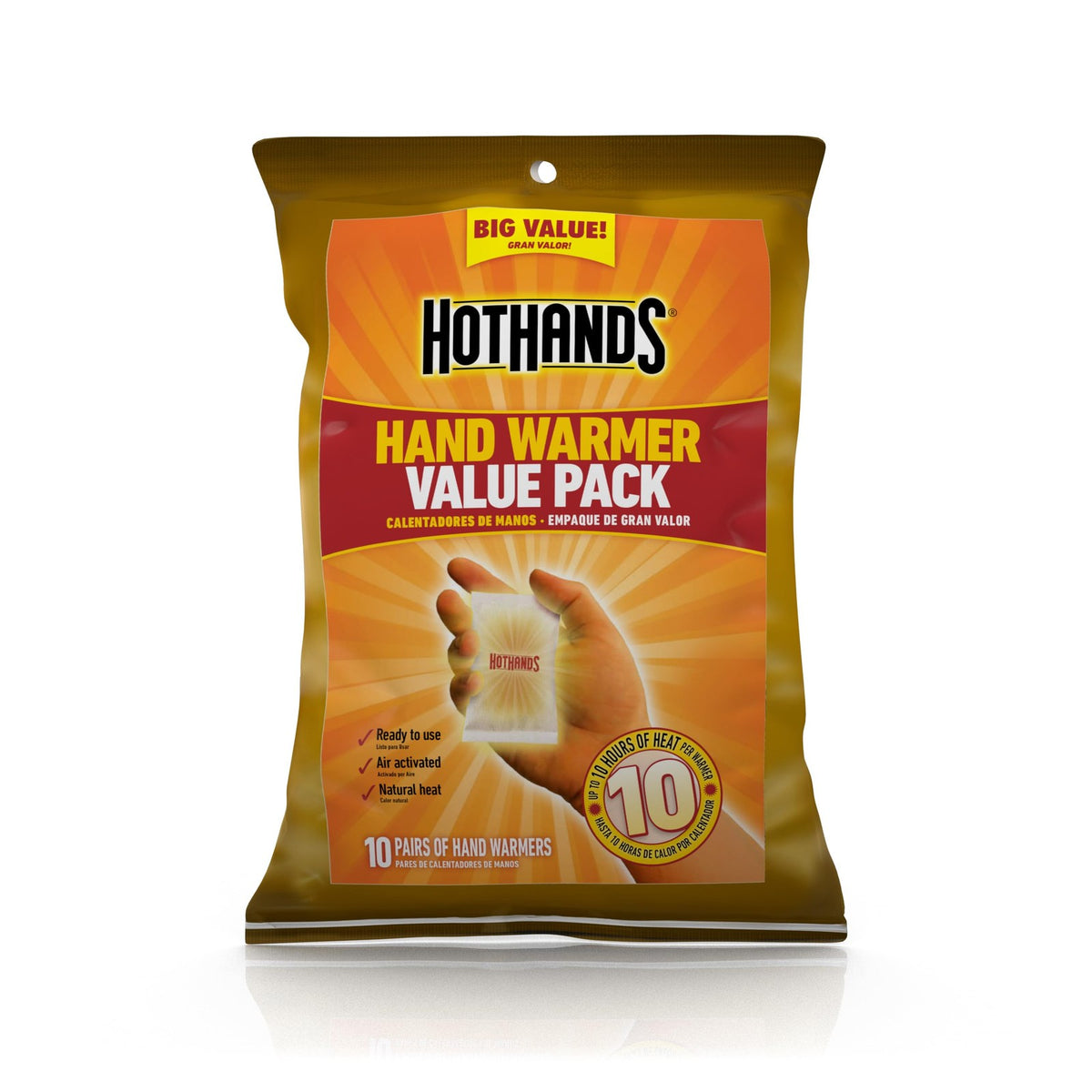 HotHands Hand Warmers Value Pack – 10 Pairs Up to 10 Hours of Natural Heat