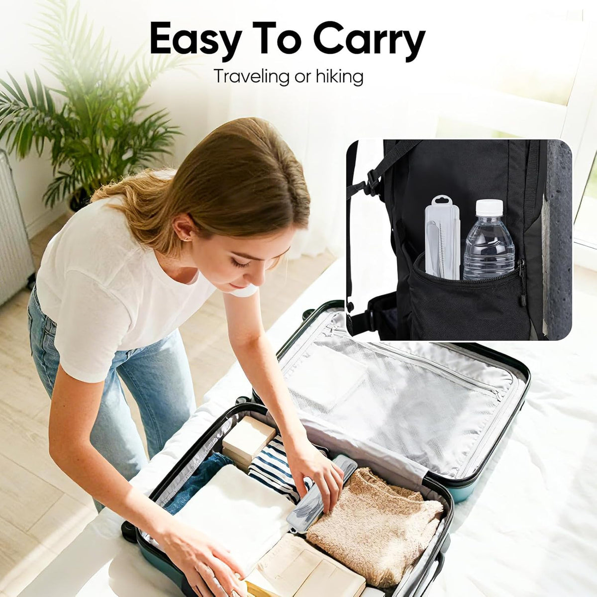 5-Piece Travel Utensil Set Stainless Steel Flatware with Case Camping