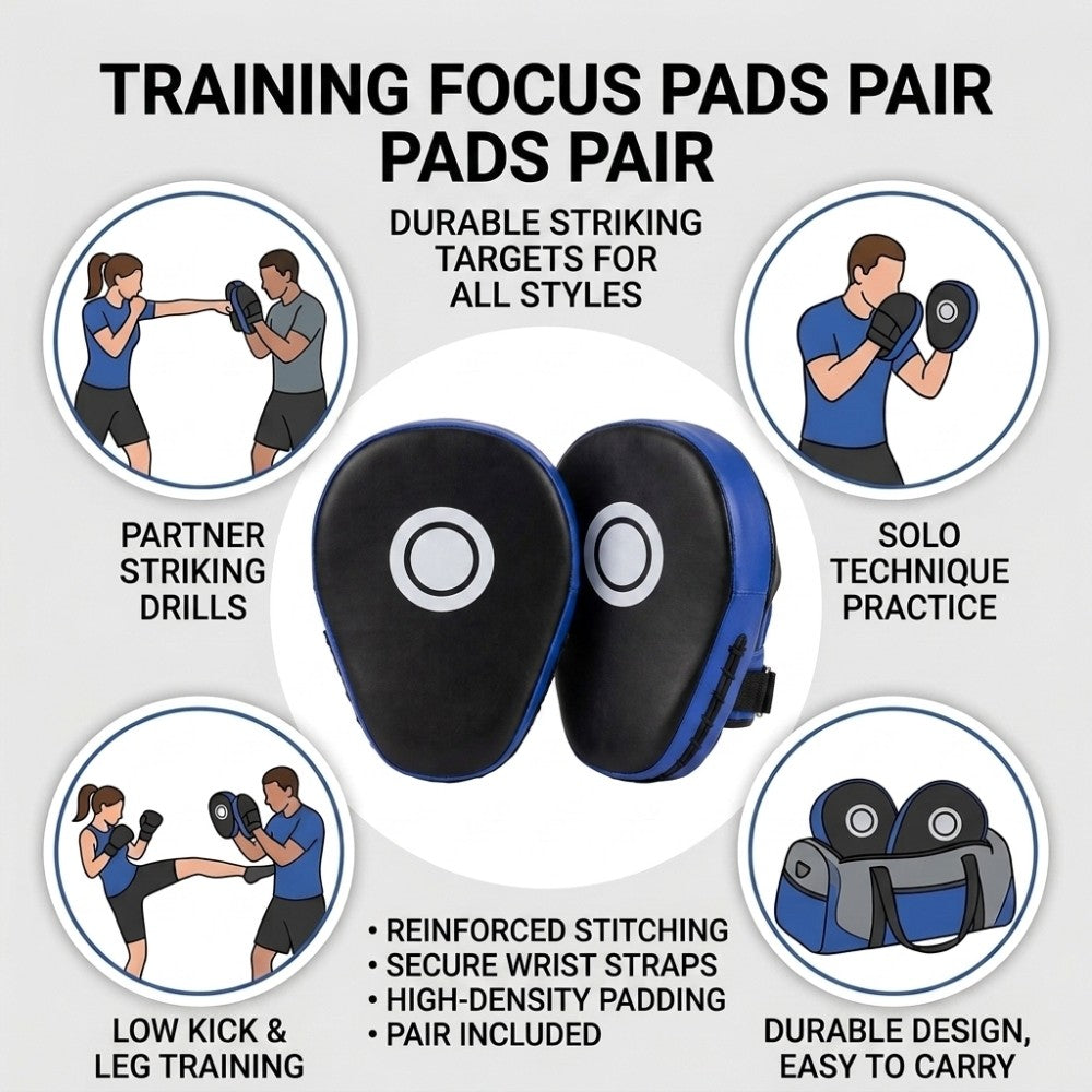 Boxing Punching Pads Kick Training Target Set Blue Black Pair for Muay Thai