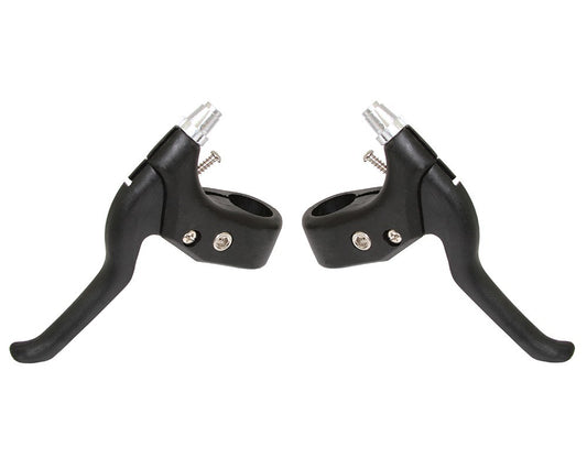 Black 3-Finger Bicycle Brake Lever Set for 22.2mm Handlebar Clamp Pair