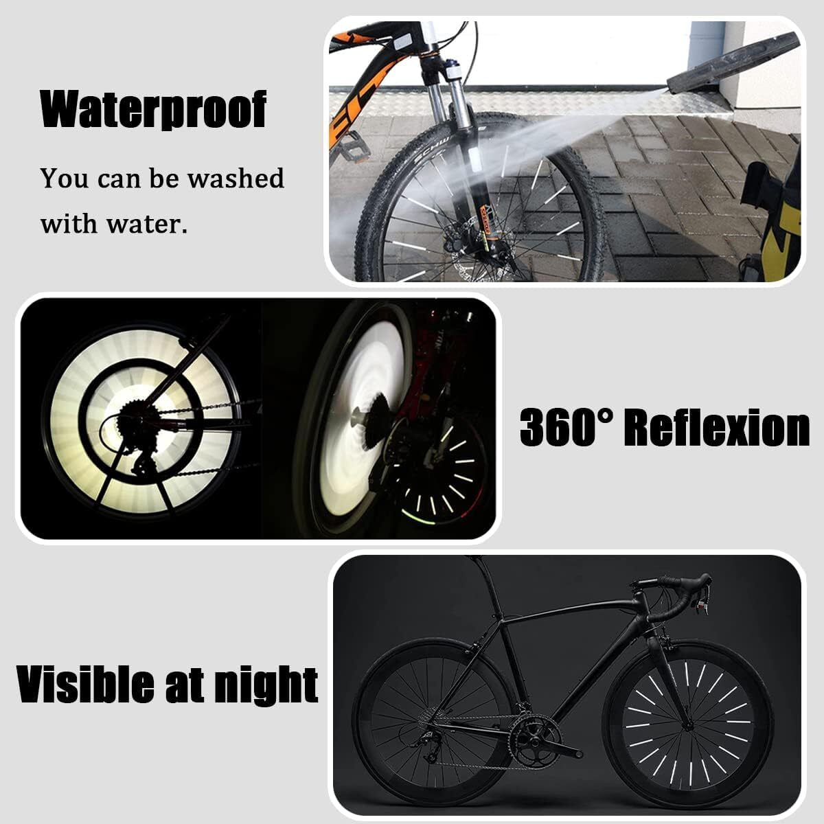 Bike Spoke Reflectors Set - 36 Waterproof 360° Visibility Bicycle Safety Accessories