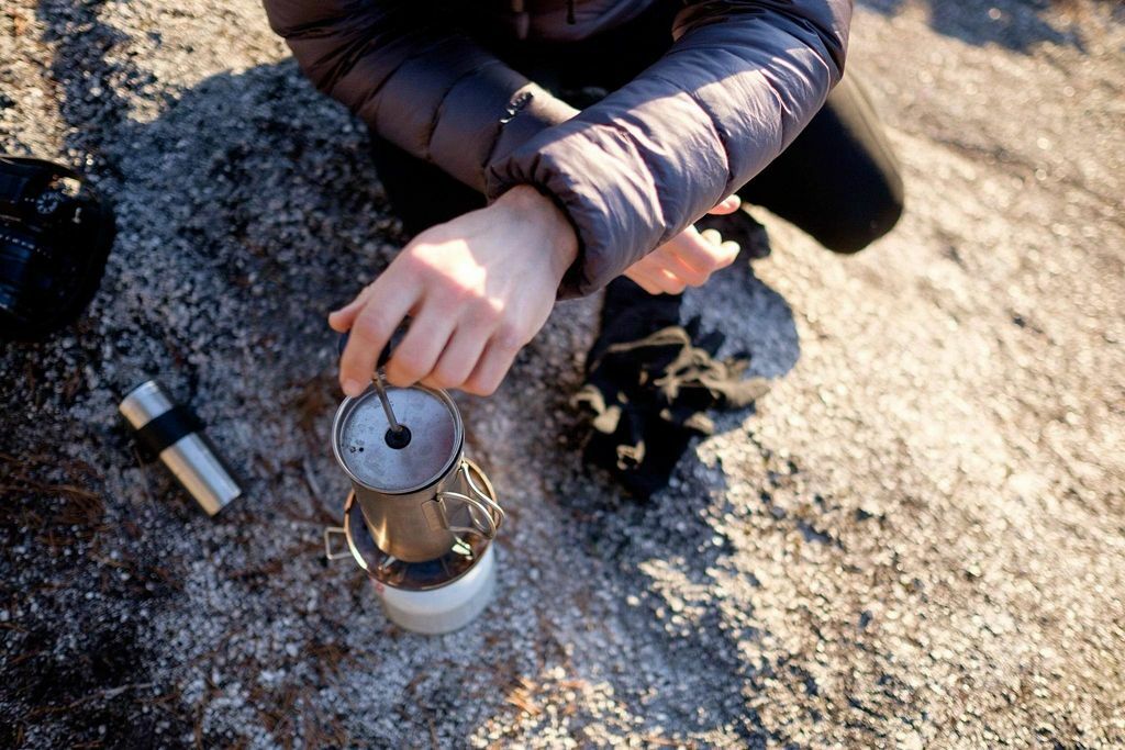 Titanium French Press Coffee Maker - Camping & Travel Coffee Brewer CS-111
