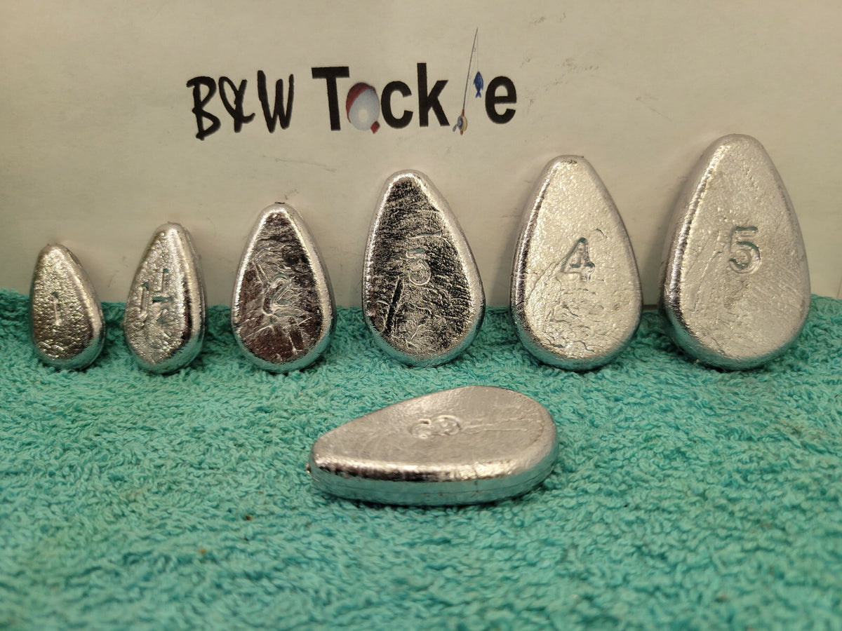 Flat No-Roll Lead Sinkers for Fishing | Multiple Sizes & Quantities
