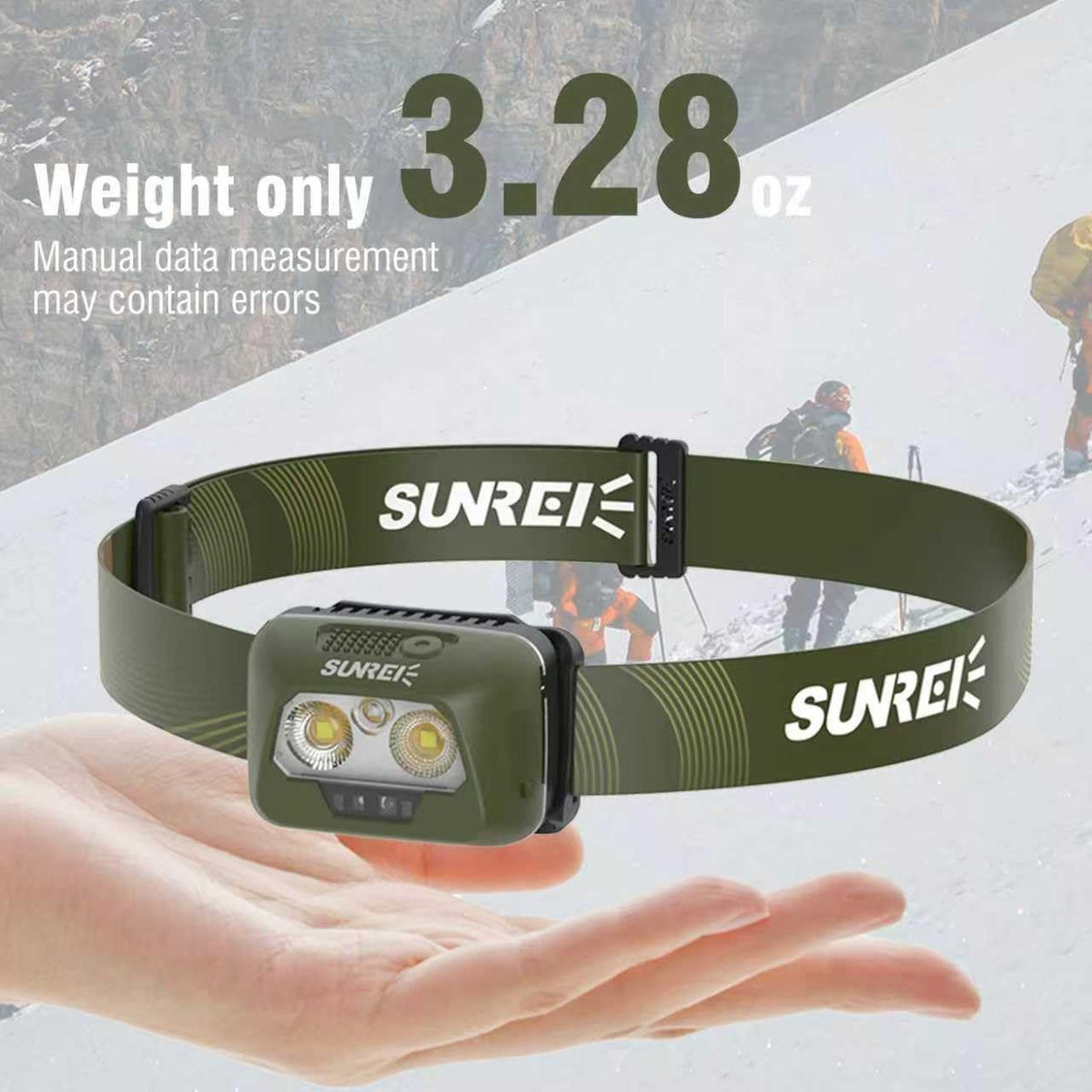 LED Headlamp 500 Lumens Waterproof Outdoor Head Torch with Red Light