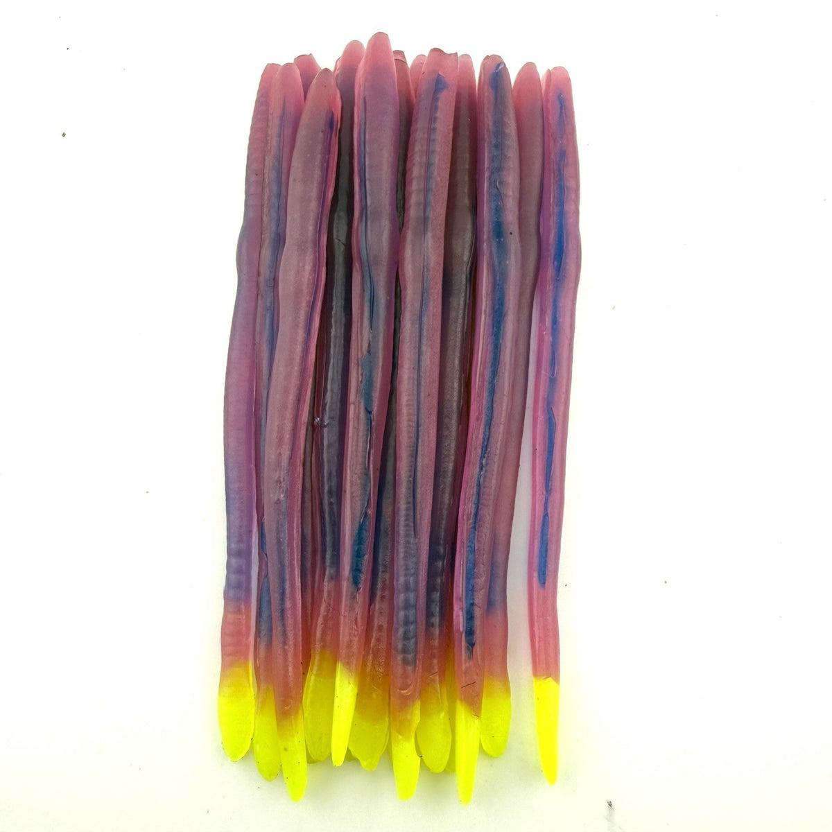 15 Hand Poured Finesse Soft Plastic Worms in Morning Dawn Color - Bass Fishing Baits