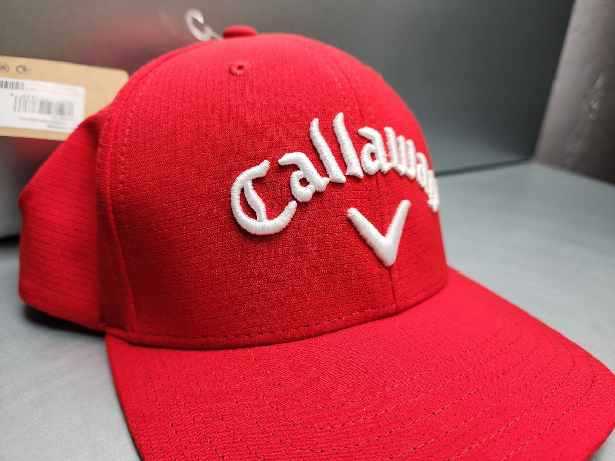 Adjustable Callaway Golf Hat Cap - Red Performance Pro Strapback