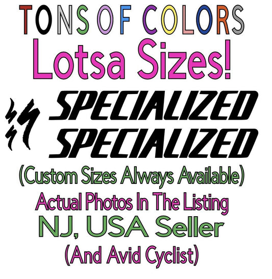 Bike Vinyl Decal Set for Specialized Bicycles - Multiple Sizes & Colors
