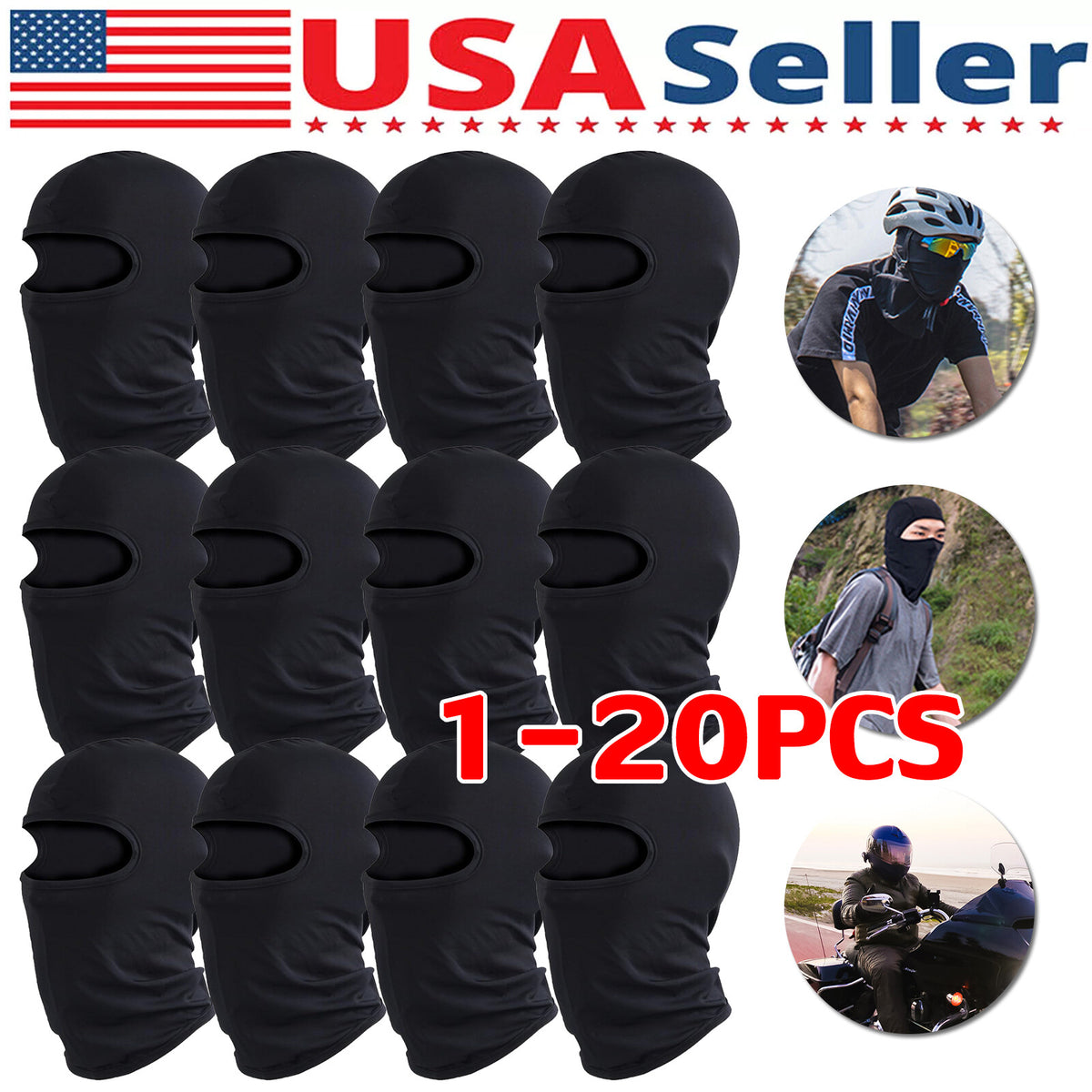 Unisex Full Face Windproof Ski Mask for Outdoor Sports - Multiple Quantities