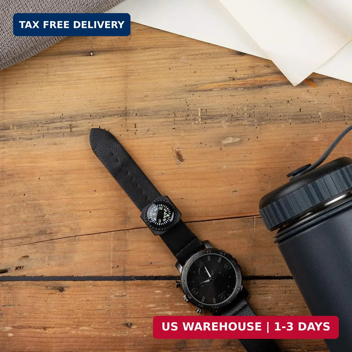 Slip-On Wrist Compass for Watch Bands and Paracord Survival Bracelets