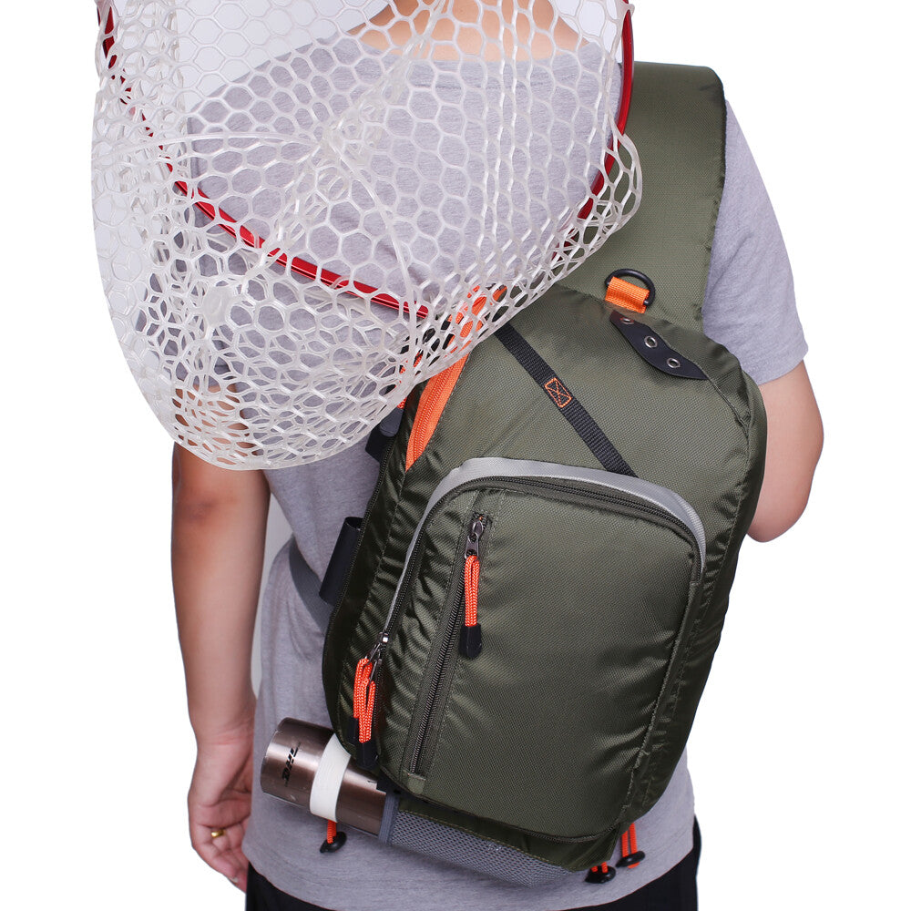 Fly Fishing Sling Bag with Multiple Pockets and Fly Patch - Lightweight Durable Chest Pack