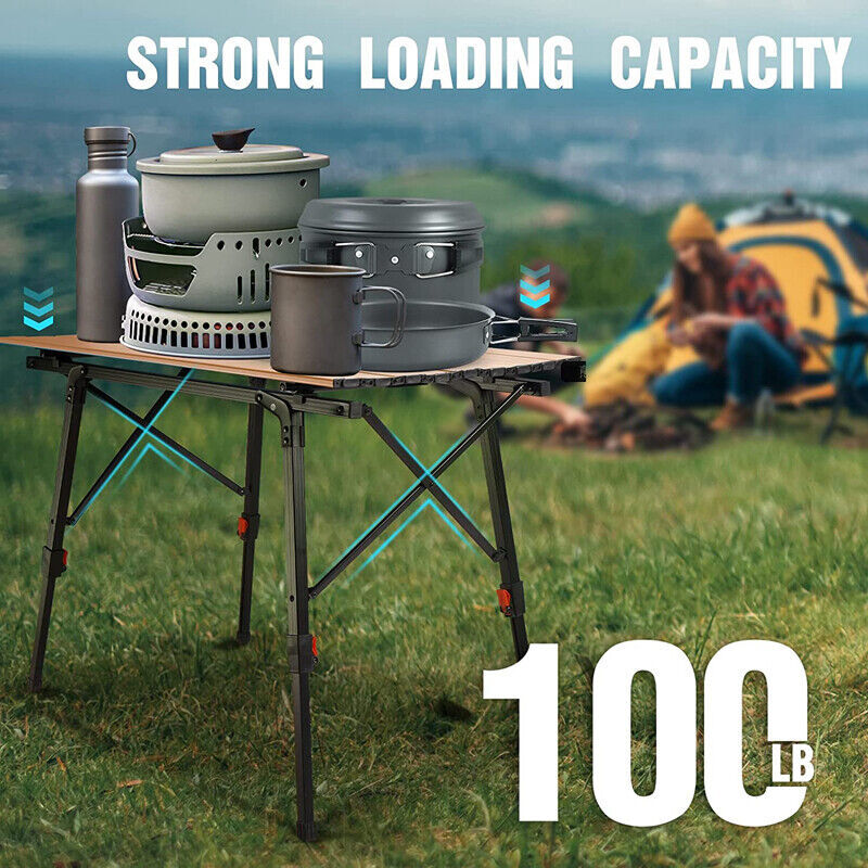 Lightweight Aluminum Folding Beach Table with Adjustable Legs