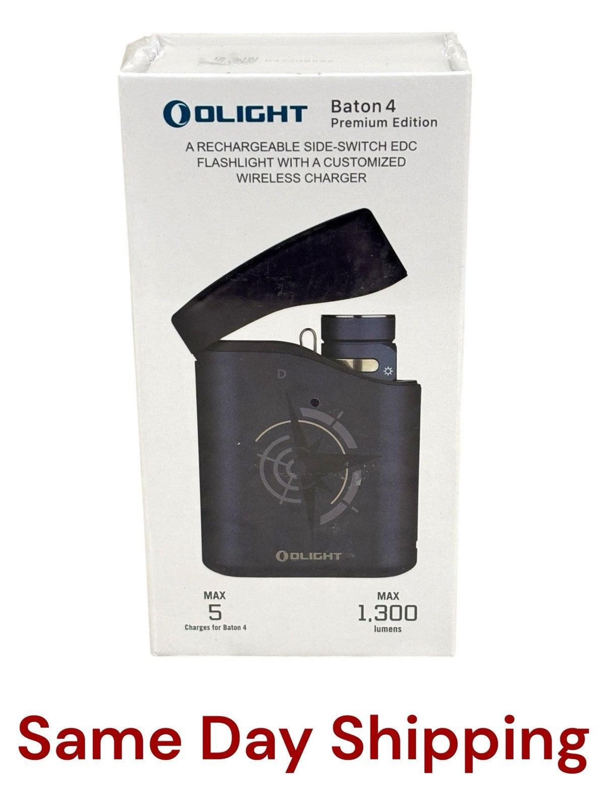 Rechargeable LED Flashlight with Charging Case 1300 Lumens, Compact EDC Light