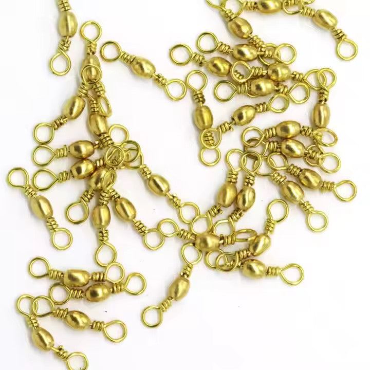 Brass Fishing Swivels Size 7 Bulk Pack - Perfect for Tackle & Do-It Molds