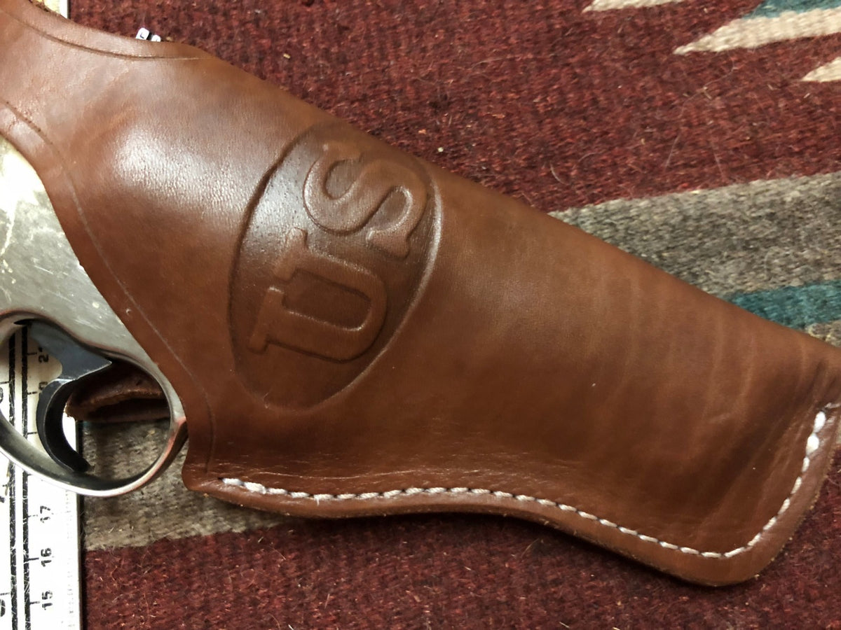 4-Inch Leather Pistol Holster Fits S&W 586 686 66 19 Taurus 627 Right Hand US Made