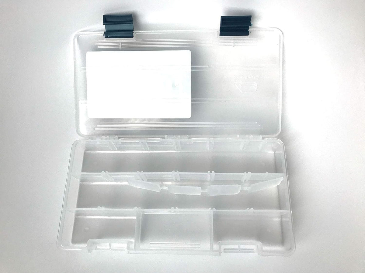 Plastic Tackle Boxes 4-Pack with Locking Latch, 9 Compartments, Blue