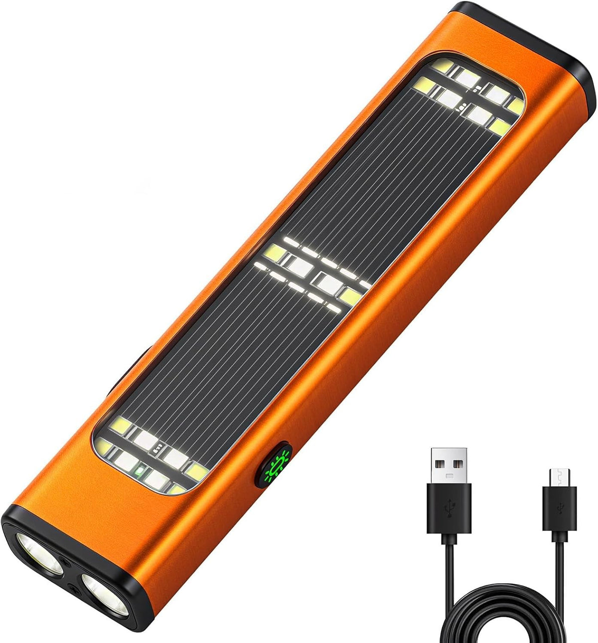 Rechargeable Solar Flashlight 900 Lumens IP65 Waterproof Portable LED Torch