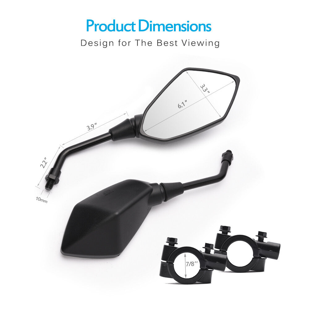 Universal Bike Mirrors 2 Pack for Handlebar MTB Road Bicycle Safety