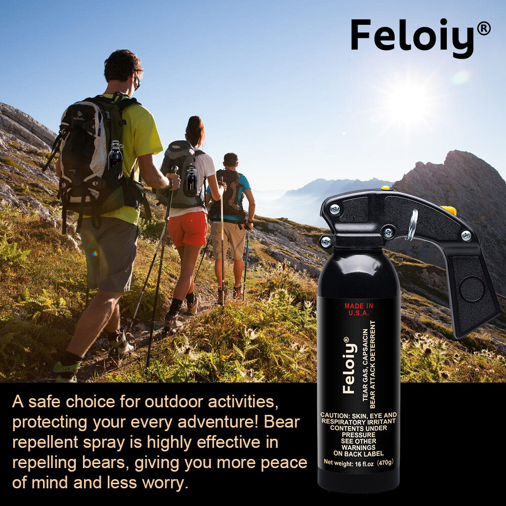 16 oz. Bear Repellent Spray with Holster - Fog Deployment, 35 ft Range, EPA Approved