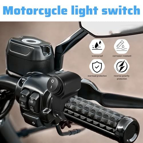 12V Waterproof Motorcycle Handlebar Switch Aluminum Alloy ATV Light Control