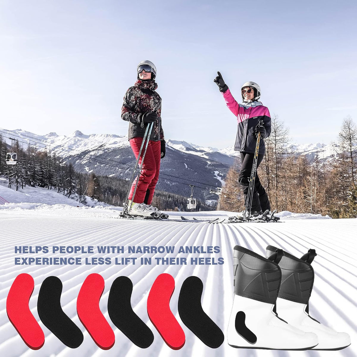 24 Pcs Ski & Snowboard Boot J Bars Foam Padding Self-Adhesive Inserts