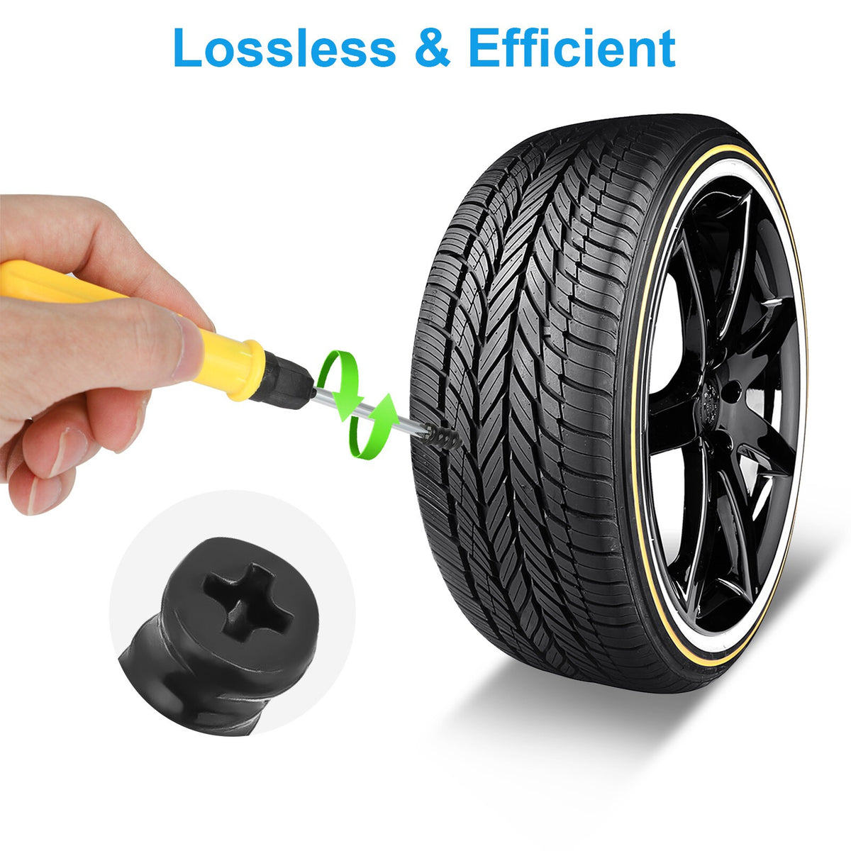 Tire Repair Kit 100 Rubber Nails for Puncture Fixing - No Tire Removal