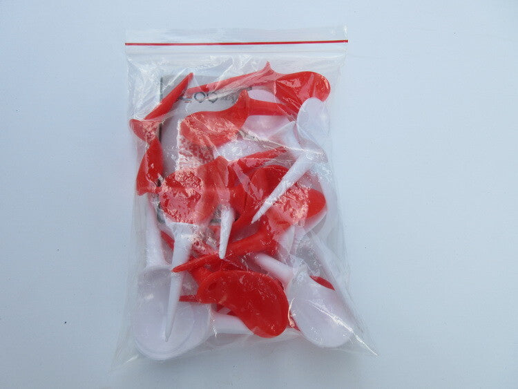 Anti-Slice Golf Tees 20-Pack Plastic Chair-Shaped Golf Tees and Divot Tools