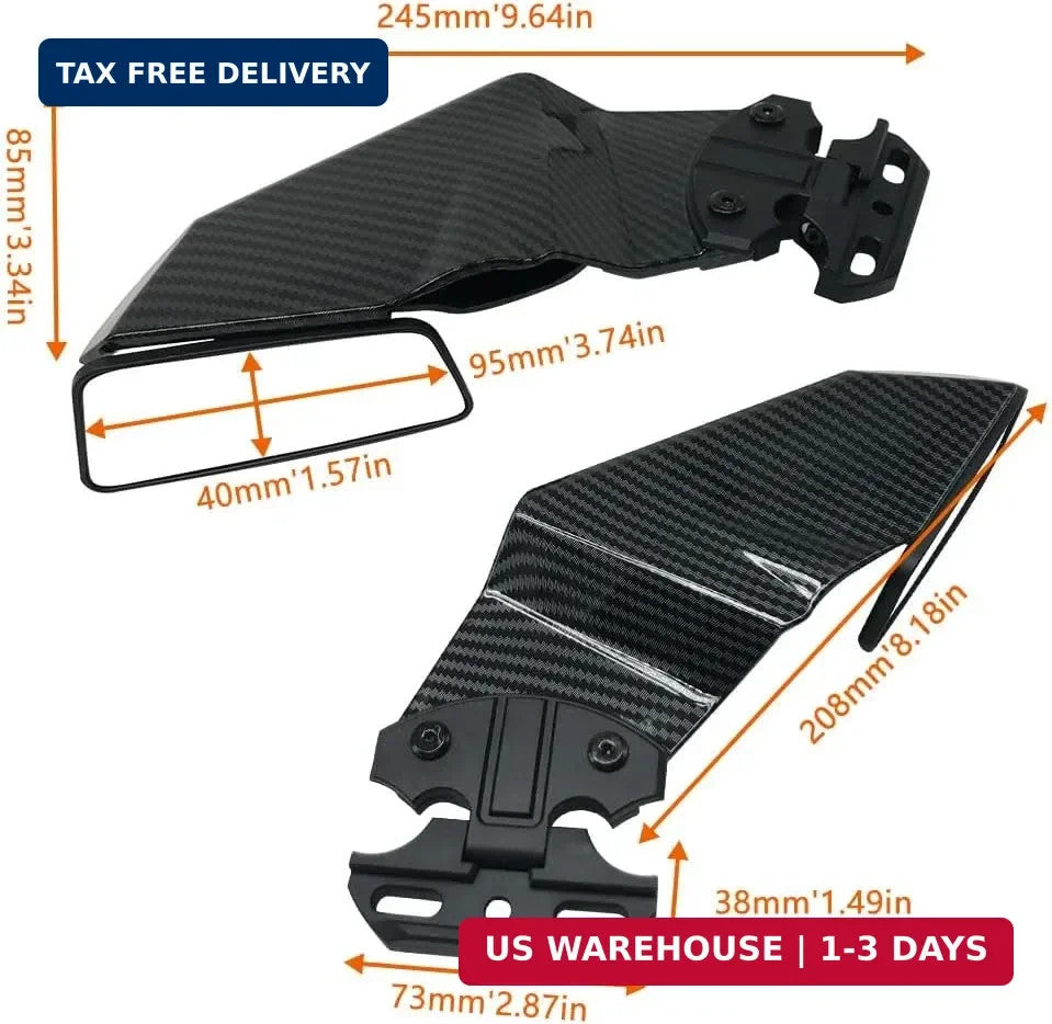 Motorcycle Rearview Mirror for Suzuki GSXR 600 750 1000 250R Black Wing Style