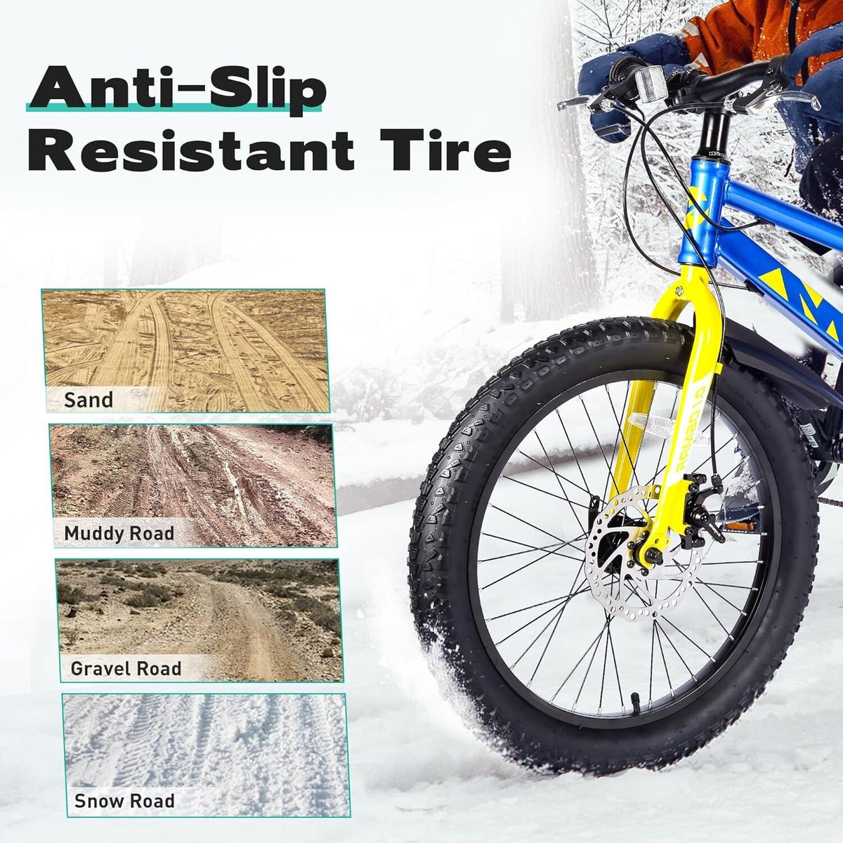 2 Pack 20x3 Inch Electric Bike Fat Tire with 2 Tubes - Mountain & Snow