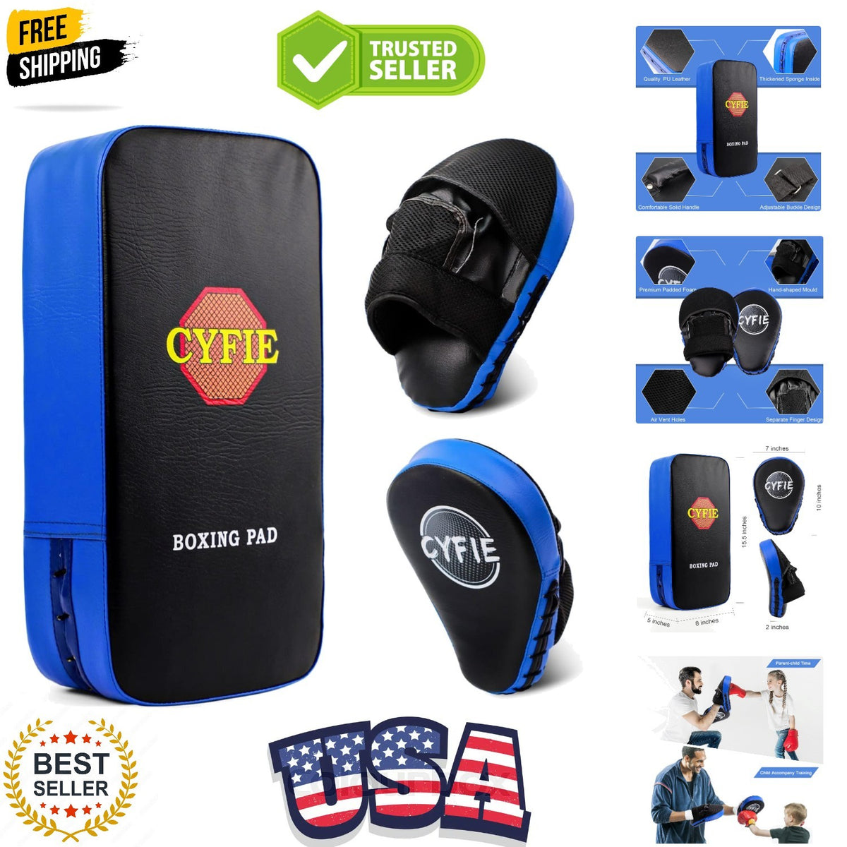 Kids Boxing Pads and Mitts Set - Safe Training for Martial Arts & Fitness